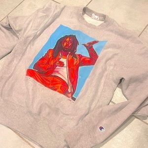 Jcole Champion reverseweave sz S sweatshirt crew J.cole Streetwear hiphop rap